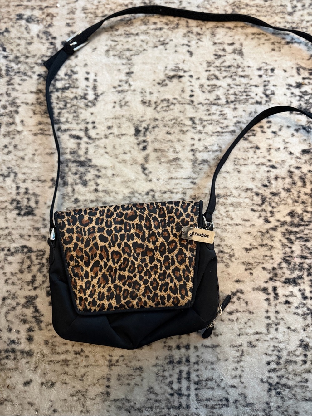 St. John’s Bay Leopard Print Crossbody Bag - Black and Brown